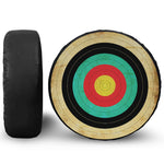 Grunge Bullseye Target Print Leather Spare Tire Cover