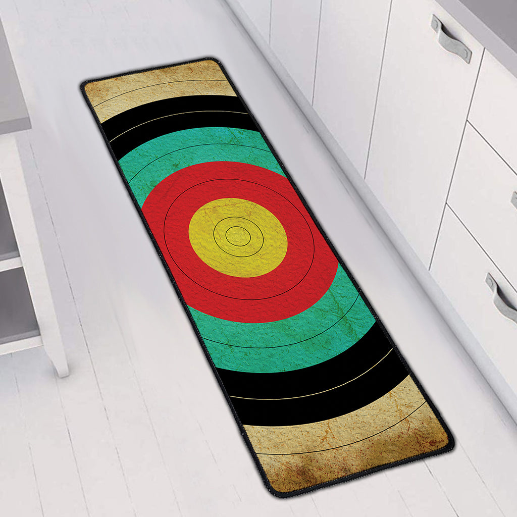 Grunge Bullseye Target Print Long Kitchen Mat