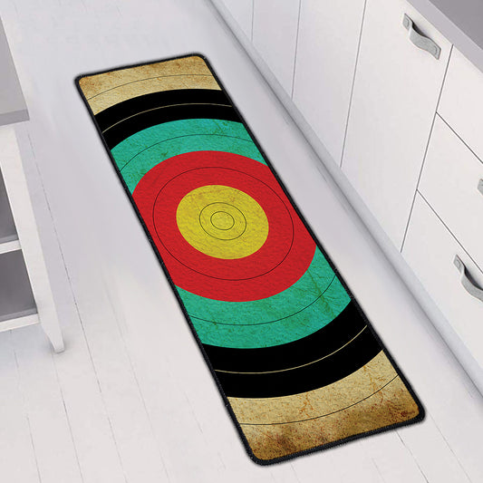 Grunge Bullseye Target Print Long Kitchen Mat