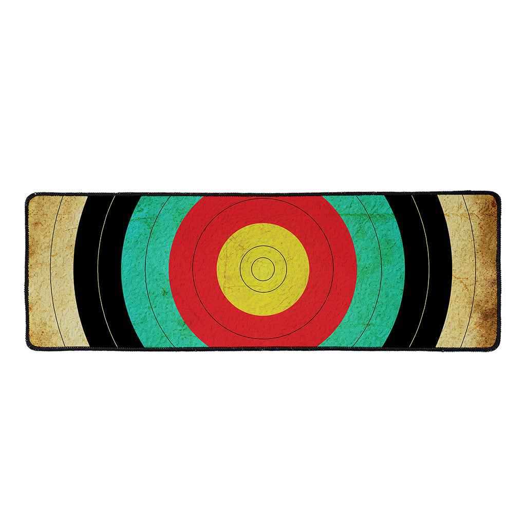 Grunge Bullseye Target Print Long Kitchen Mat