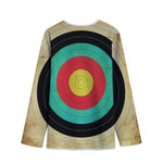 Grunge Bullseye Target Print Long Sleeve Short Coat