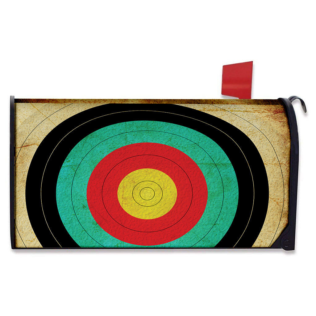 Grunge Bullseye Target Print Mailbox Cover