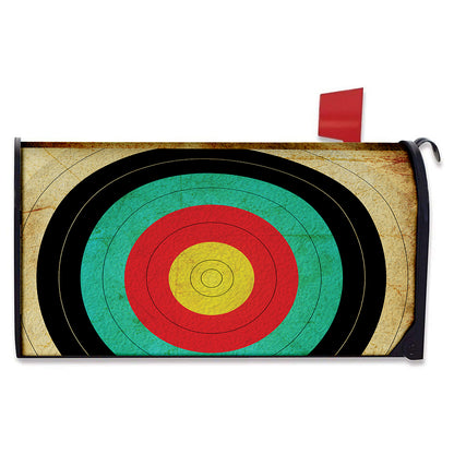 Grunge Bullseye Target Print Mailbox Cover