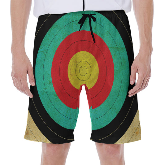 Grunge Bullseye Target Print Men's Beach Shorts