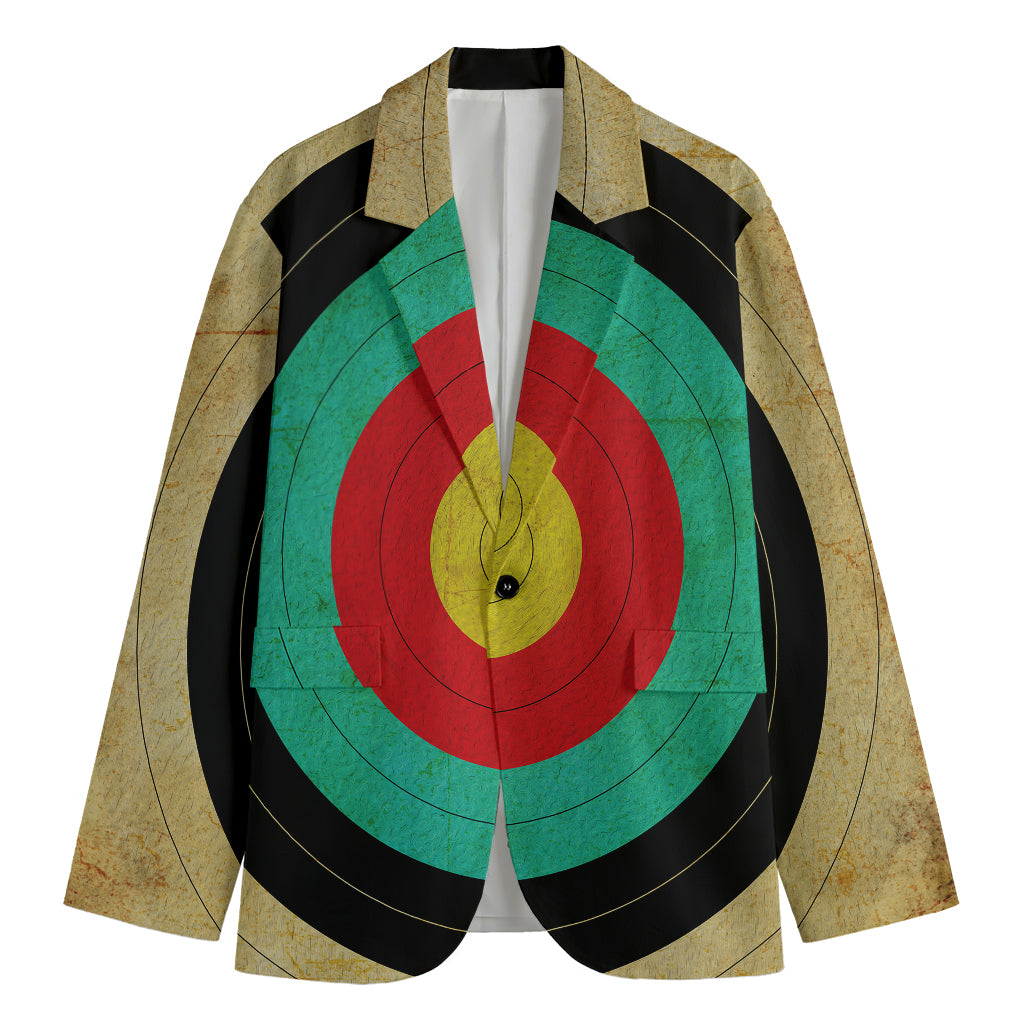 Grunge Bullseye Target Print Men's Blazer