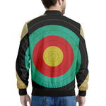 Grunge Bullseye Target Print Men's Bomber Jacket