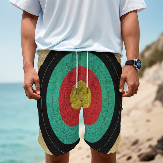 Grunge Bullseye Target Print Men's Cargo Shorts