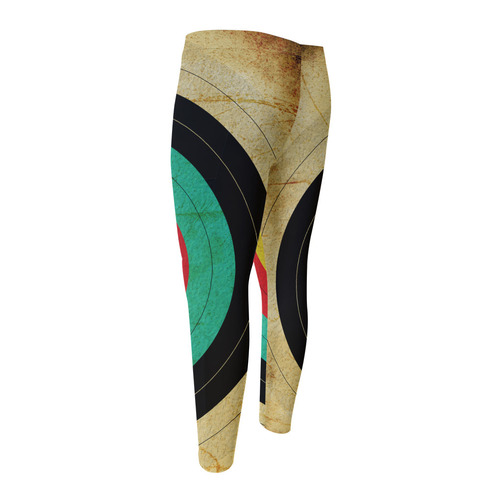 Grunge Bullseye Target Print Men's Compression Pants