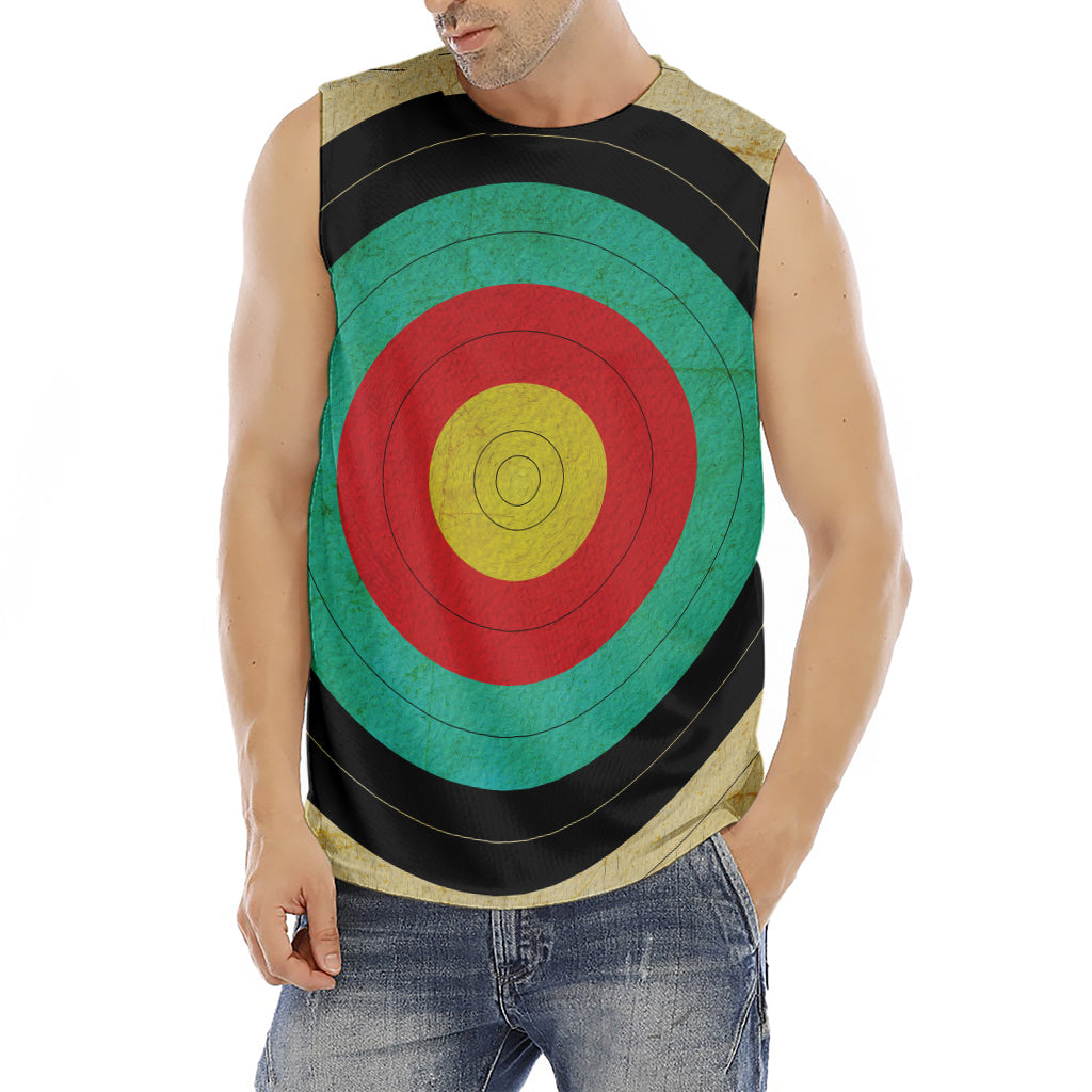 Grunge Bullseye Target Print Men's Fitness Tank Top