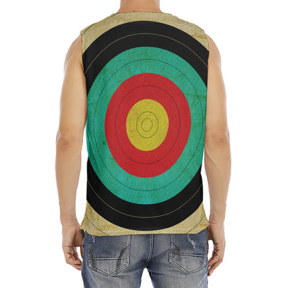 Grunge Bullseye Target Print Men's Fitness Tank Top