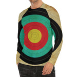 Grunge Bullseye Target Print Men's Long Sleeve Rash Guard