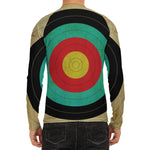Grunge Bullseye Target Print Men's Long Sleeve Rash Guard