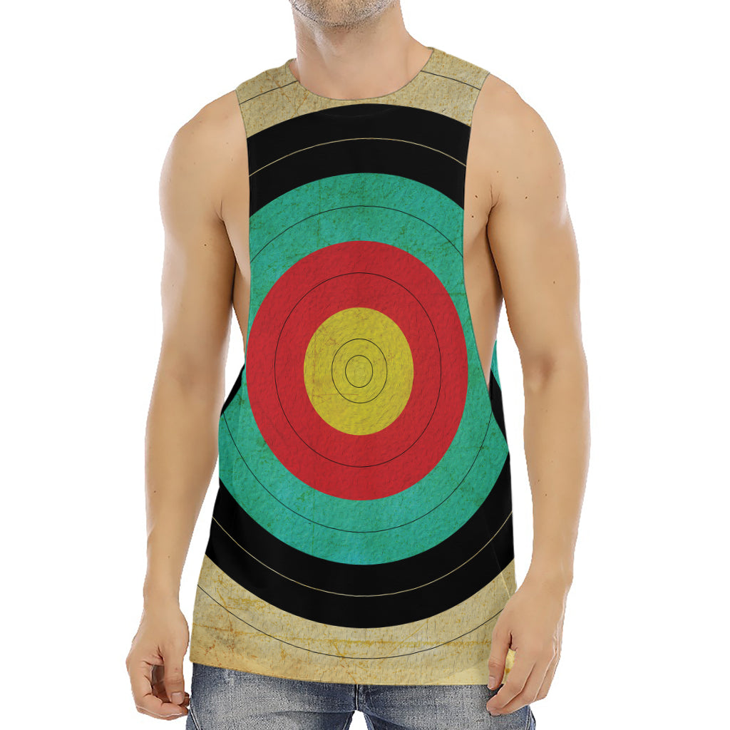 Grunge Bullseye Target Print Men's Muscle Tank Top