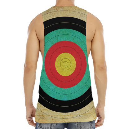 Grunge Bullseye Target Print Men's Muscle Tank Top