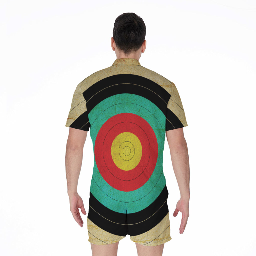 Grunge Bullseye Target Print Men's Rompers