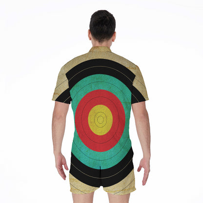 Grunge Bullseye Target Print Men's Rompers