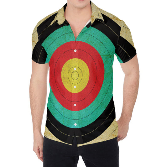 Grunge Bullseye Target Print Men's Shirt