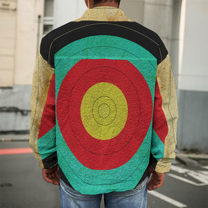 Grunge Bullseye Target Print Men's Shirt Jacket