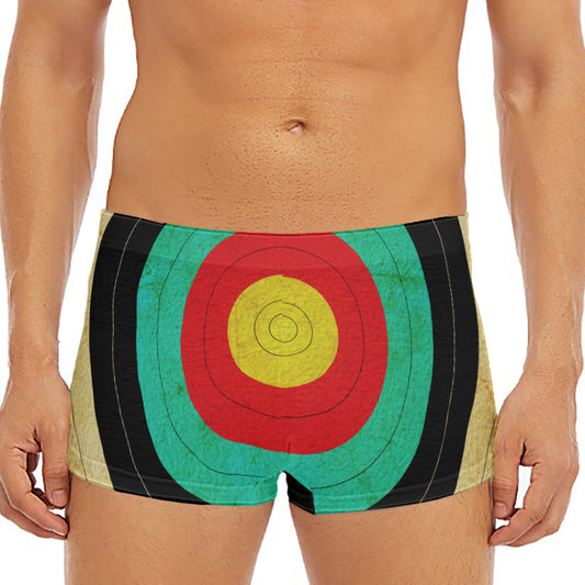 Grunge Bullseye Target Print Men's Short Boxer Briefs