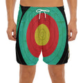Grunge Bullseye Target Print Men's Split Running Shorts