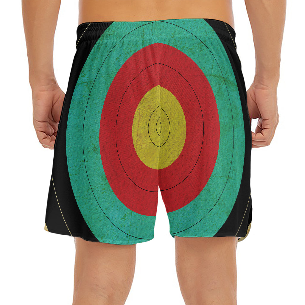 Grunge Bullseye Target Print Men's Split Running Shorts