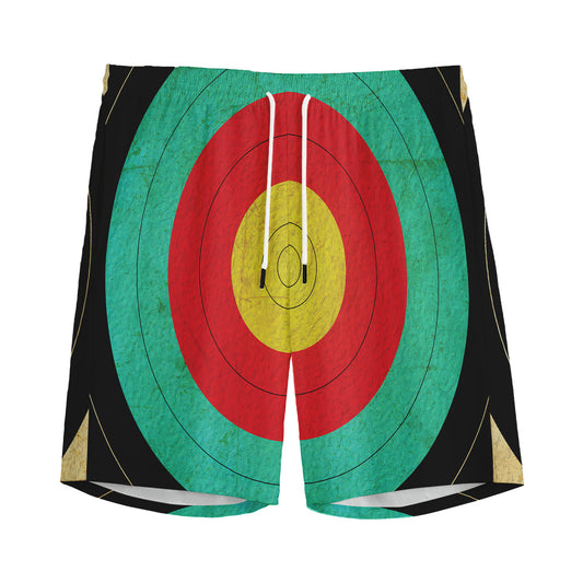 Grunge Bullseye Target Print Men's Sports Shorts