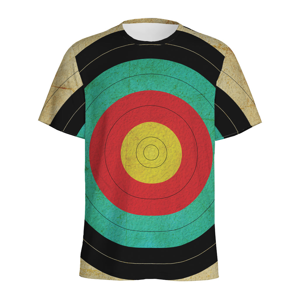 Grunge Bullseye Target Print Men's Sports T-Shirt