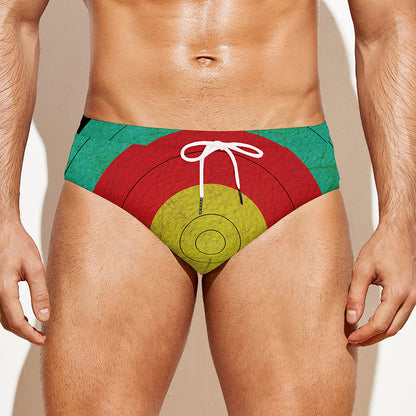 Grunge Bullseye Target Print Men's Swim Briefs
