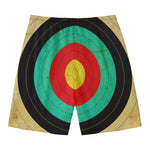 Grunge Bullseye Target Print Men's Swim Trunks