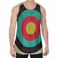 Grunge Bullseye Target Print Men's Velvet Tank Top