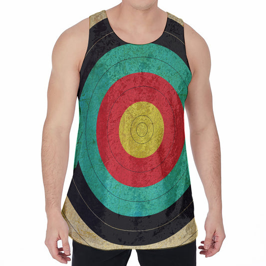 Grunge Bullseye Target Print Men's Velvet Tank Top