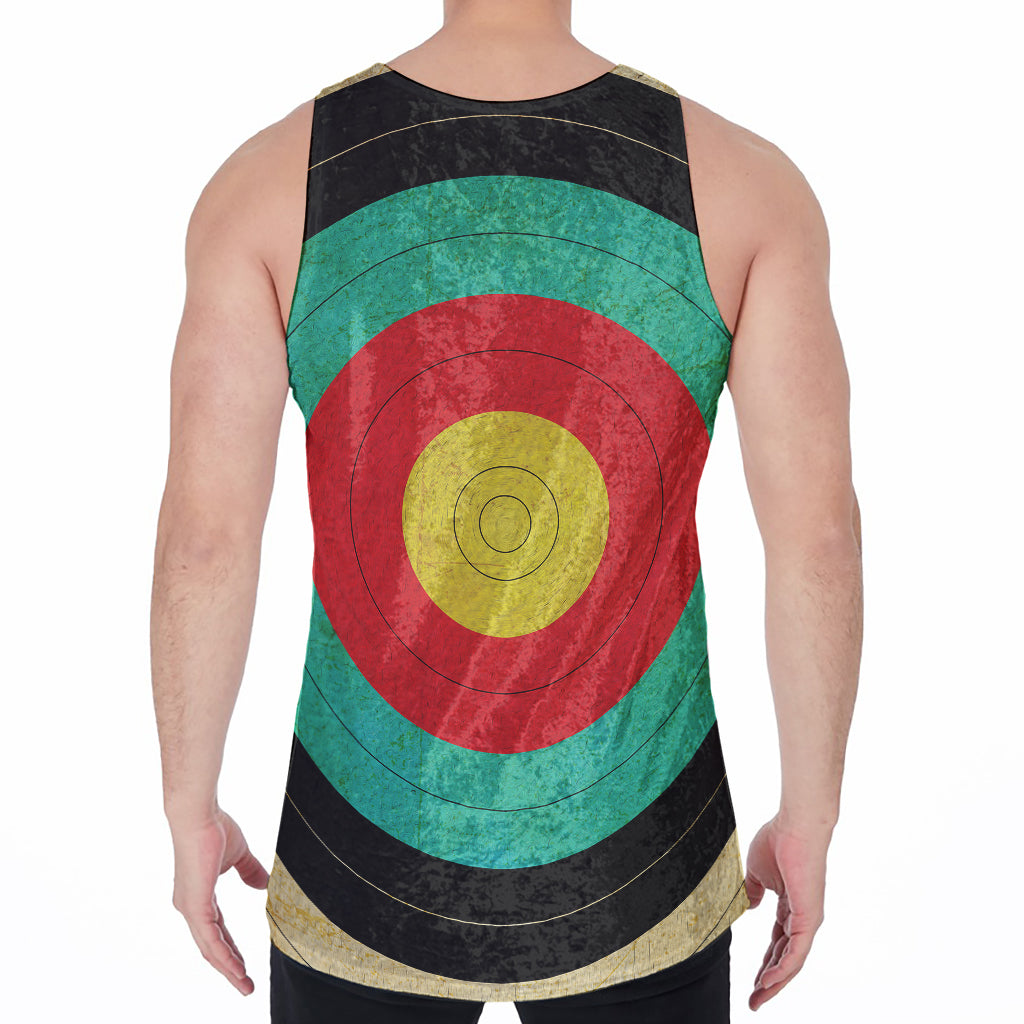 Grunge Bullseye Target Print Men's Velvet Tank Top