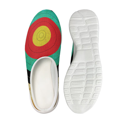 Grunge Bullseye Target Print Mesh Casual Shoes