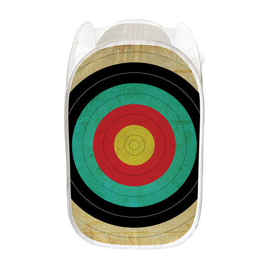 Grunge Bullseye Target Print Mesh Laundry Hamper