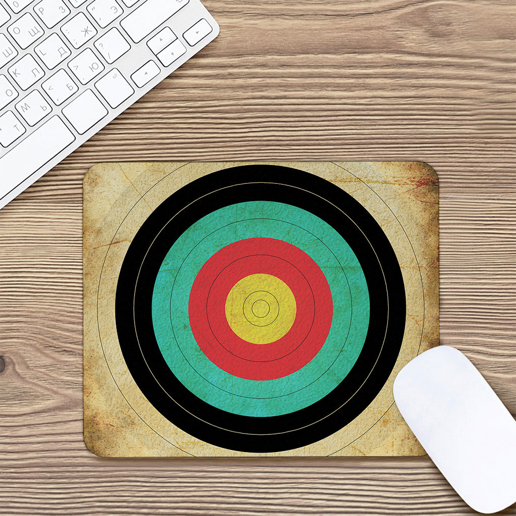 Grunge Bullseye Target Print Mouse Pad