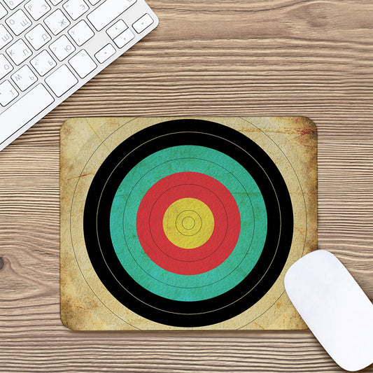 Grunge Bullseye Target Print Mouse Pad