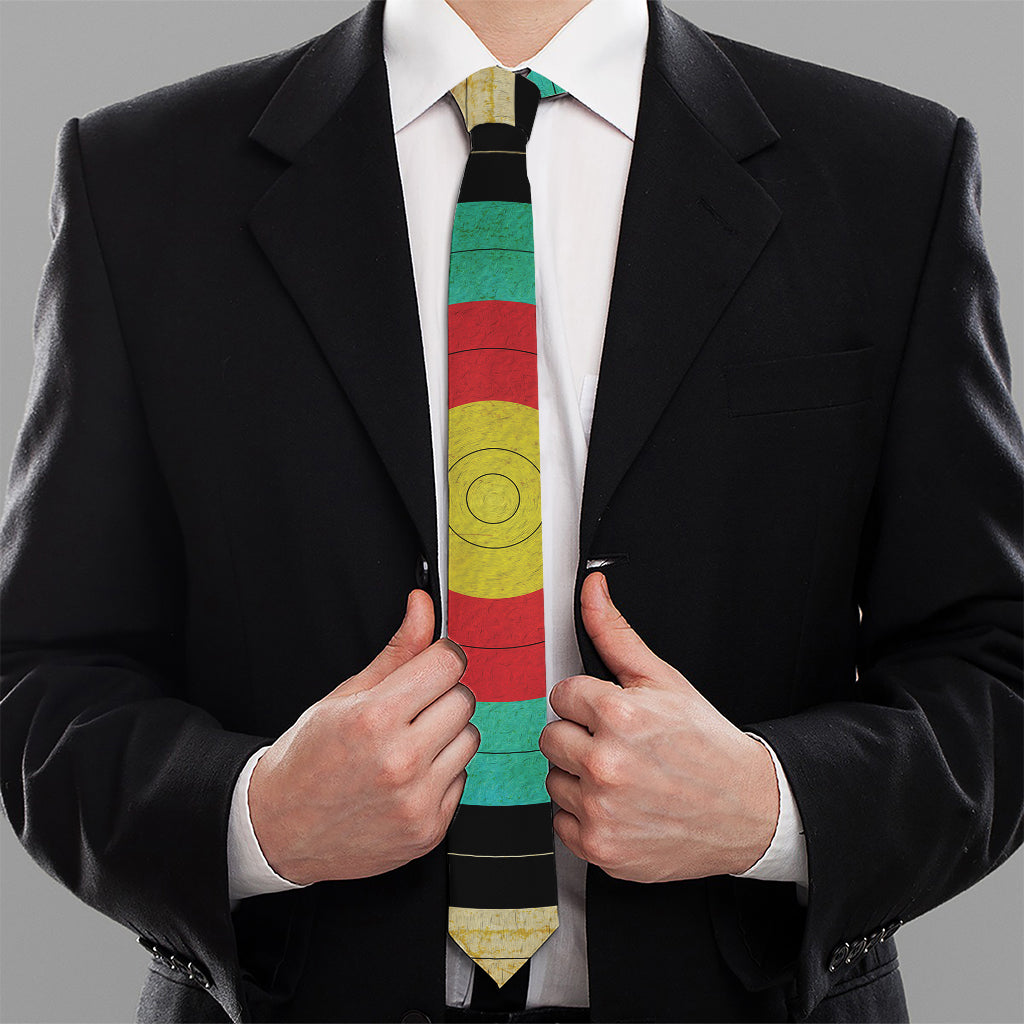 Grunge Bullseye Target Print Necktie