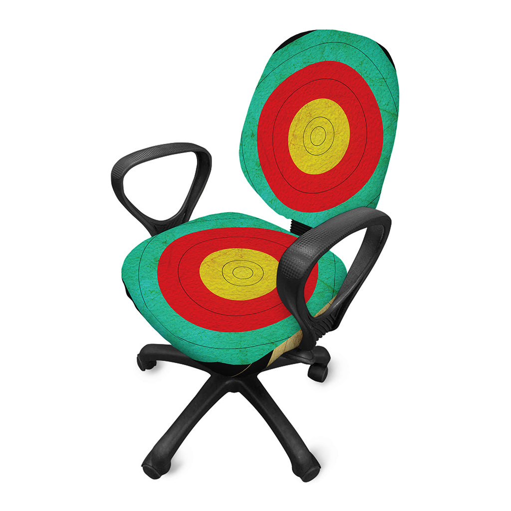 Grunge Bullseye Target Print Office Chair Cover