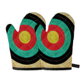 Grunge Bullseye Target Print Oven Mitts