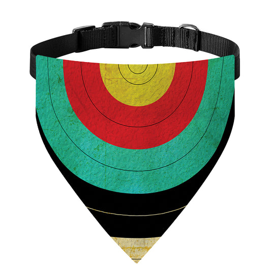 Grunge Bullseye Target Print Over The Collar Dog Bandana