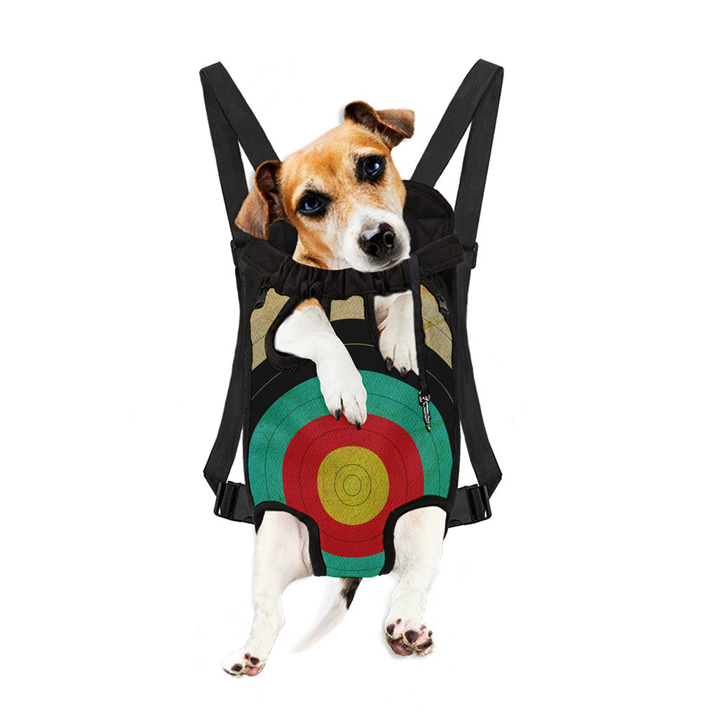 Grunge Bullseye Target Print Pet Carrier Backpack