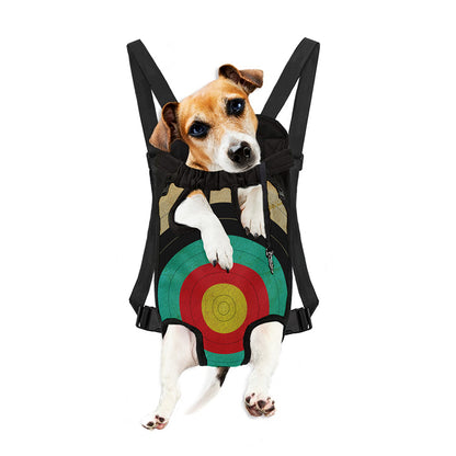 Grunge Bullseye Target Print Pet Carrier Backpack