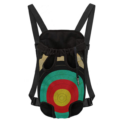 Grunge Bullseye Target Print Pet Carrier Backpack