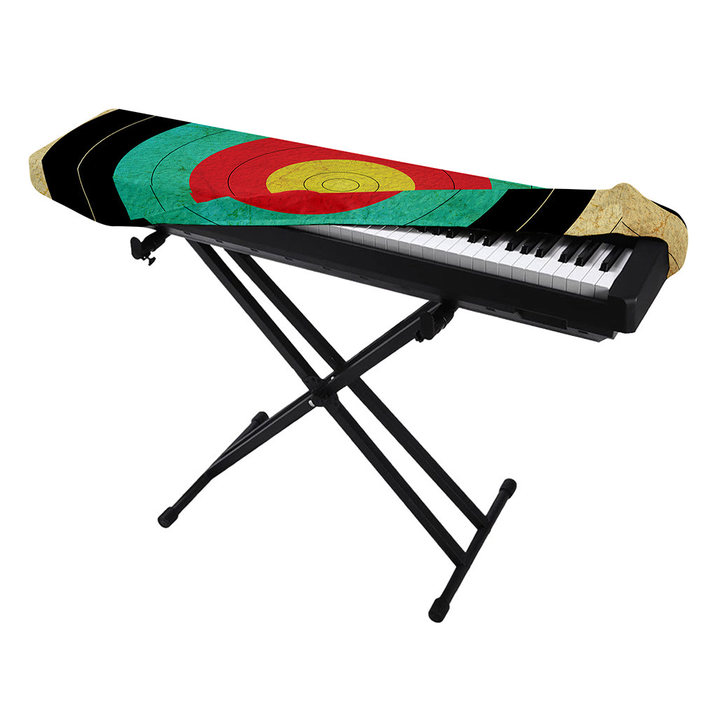 Grunge Bullseye Target Print Piano Keyboard Cover