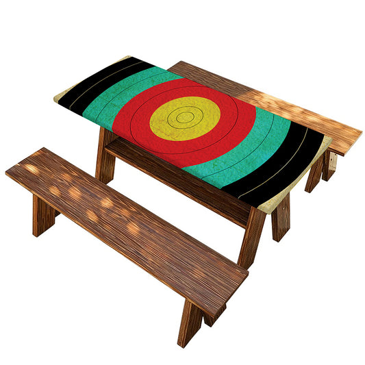Grunge Bullseye Target Print Picnic Table Cover