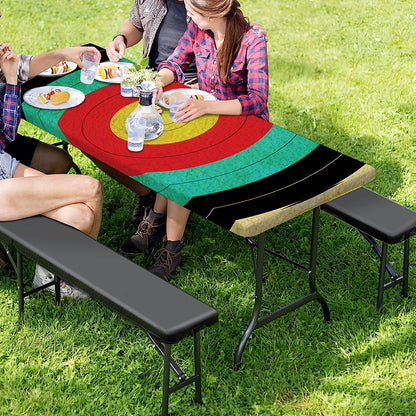 Grunge Bullseye Target Print Picnic Table Cover