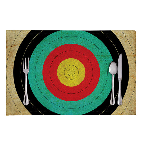 Grunge Bullseye Target Print Placemat