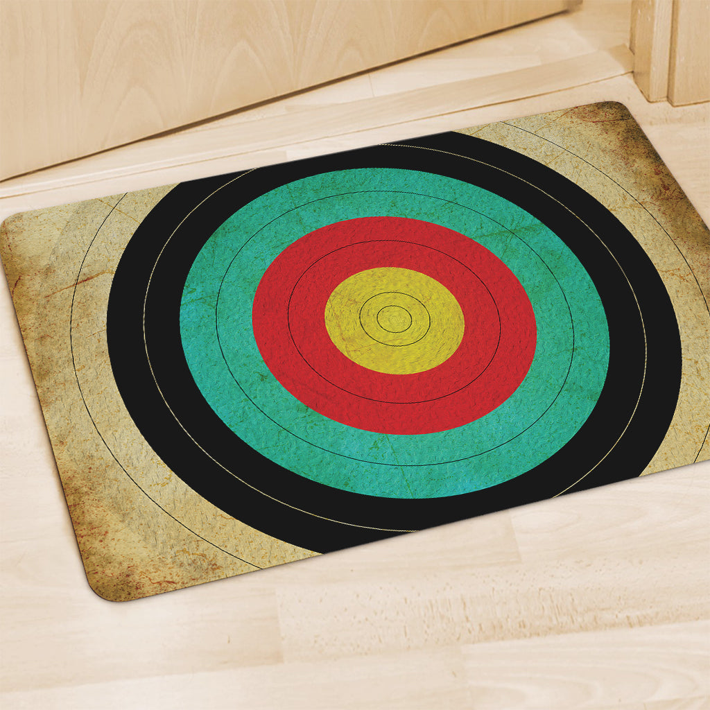 Grunge Bullseye Target Print Polyester Doormat