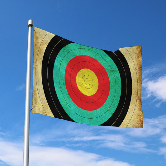 Grunge Bullseye Target Print Polyester Flag