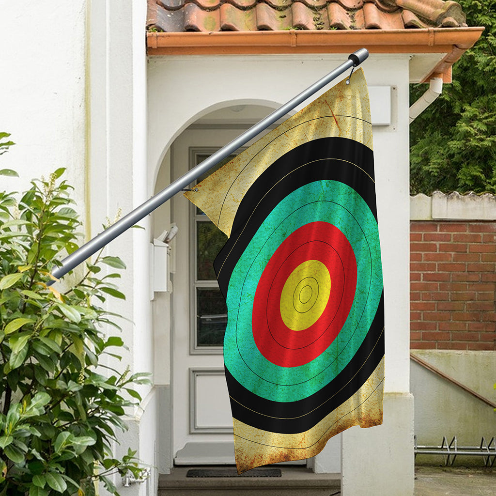 Grunge Bullseye Target Print Polyester Flag